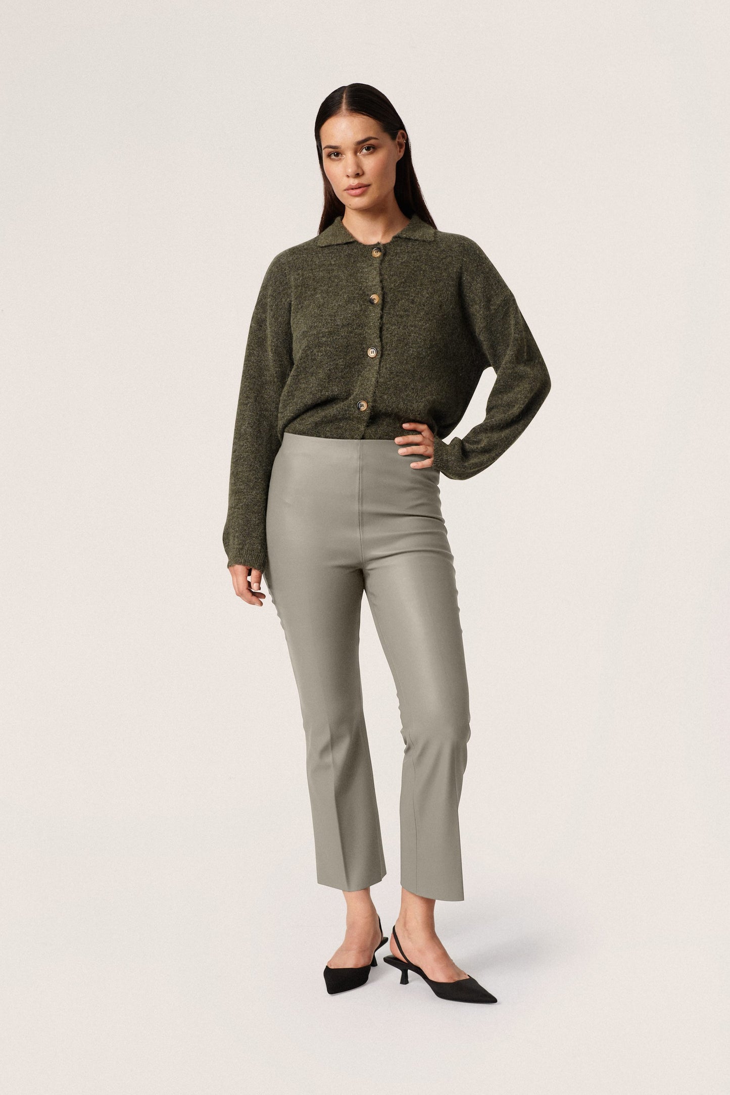 SLKaylee PU Kickflare Pants - Soaked in Luxury